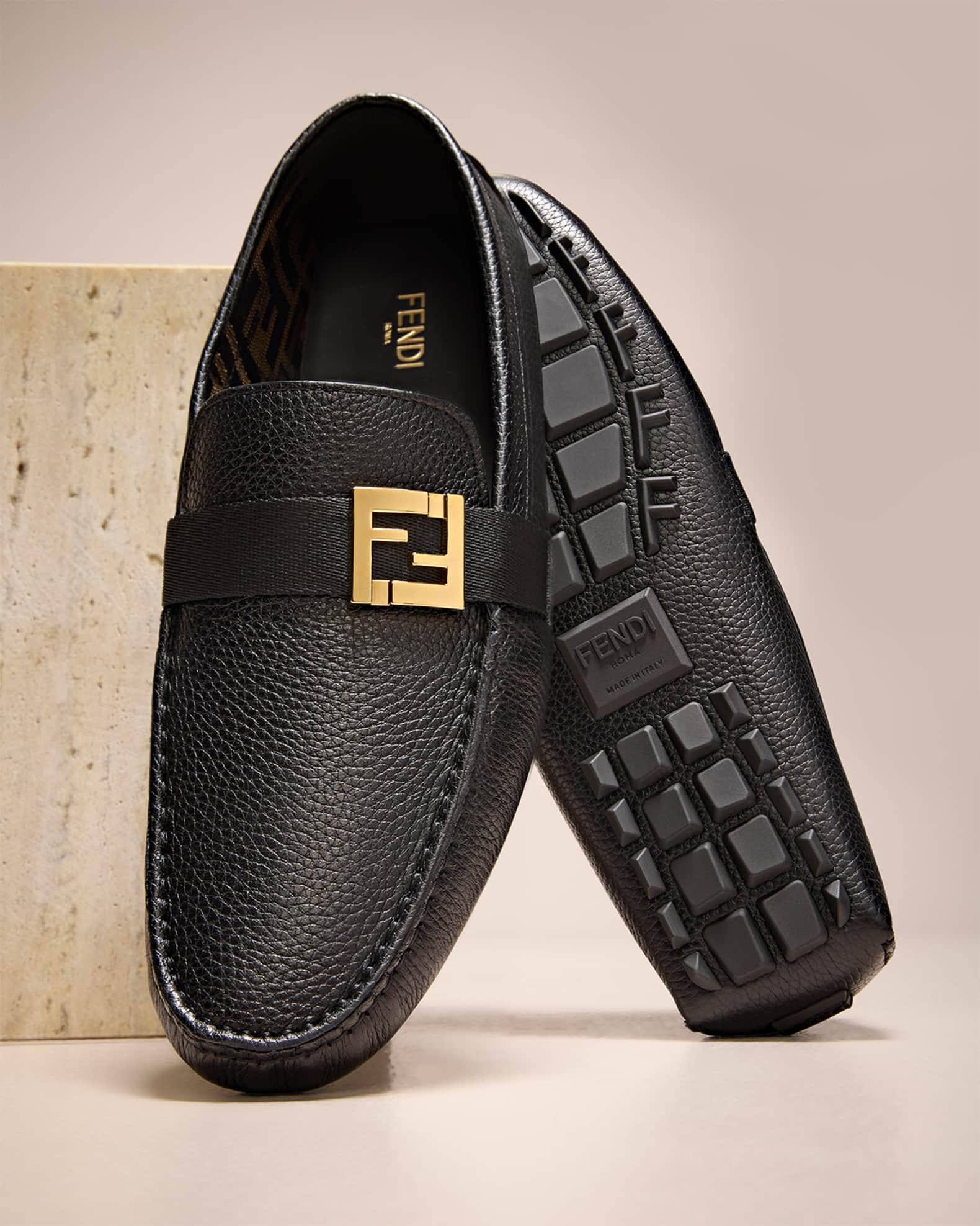 Men's FF-Buckle Leather Driving Shoes Product Image