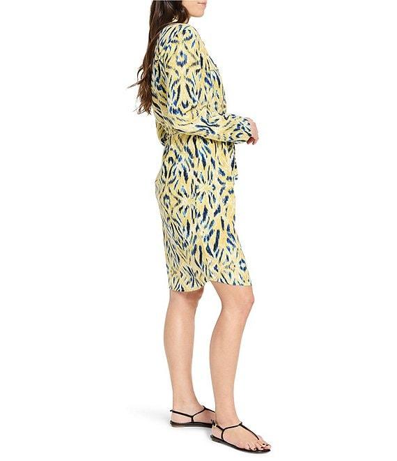 NIC + ZOE Sydney Sunny Skies Point Collar Long Sleeve Tie Waist Dress Product Image