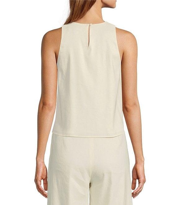 Antonio Melani Audrey Stretch Linen Round Neck Coordinating Blouse Product Image