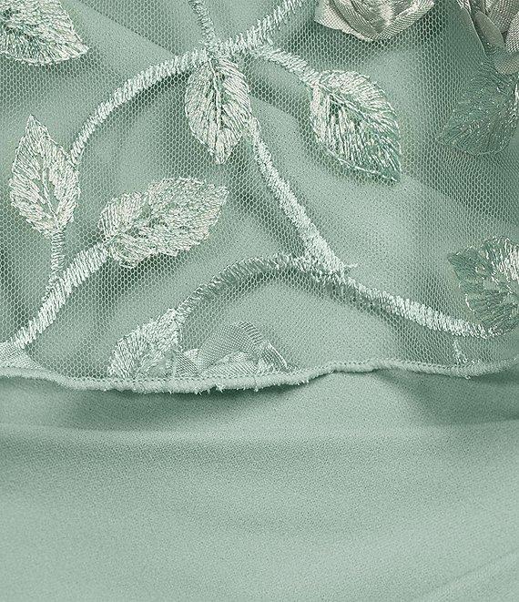 Eliza J Scuba Soutache V-Neck Sleeveless Capelet A-Line Gown Product Image