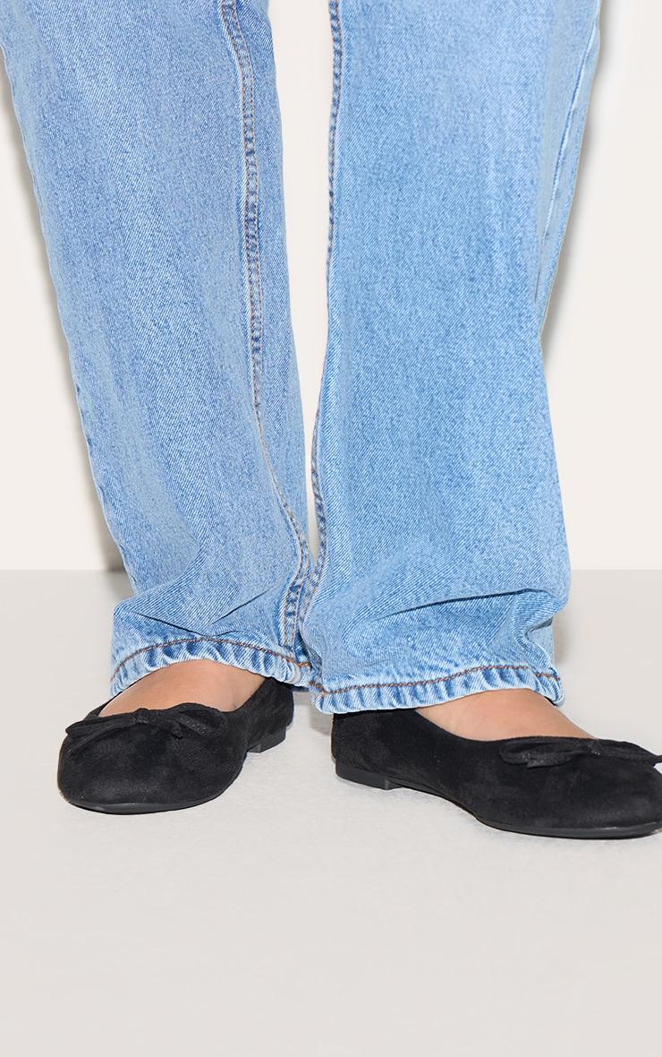 Black Wide Fit Round Toe Ballet Shoes Product Image