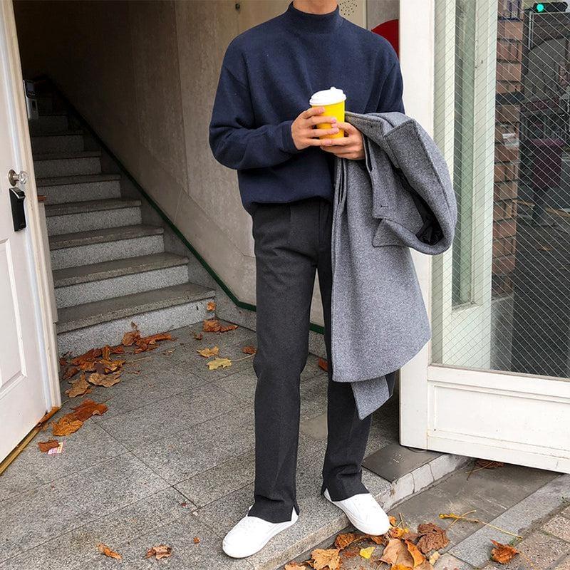 RT No. 3338 WOOLEN STRAIGHT WIDE DRAPE PANTS Product Image