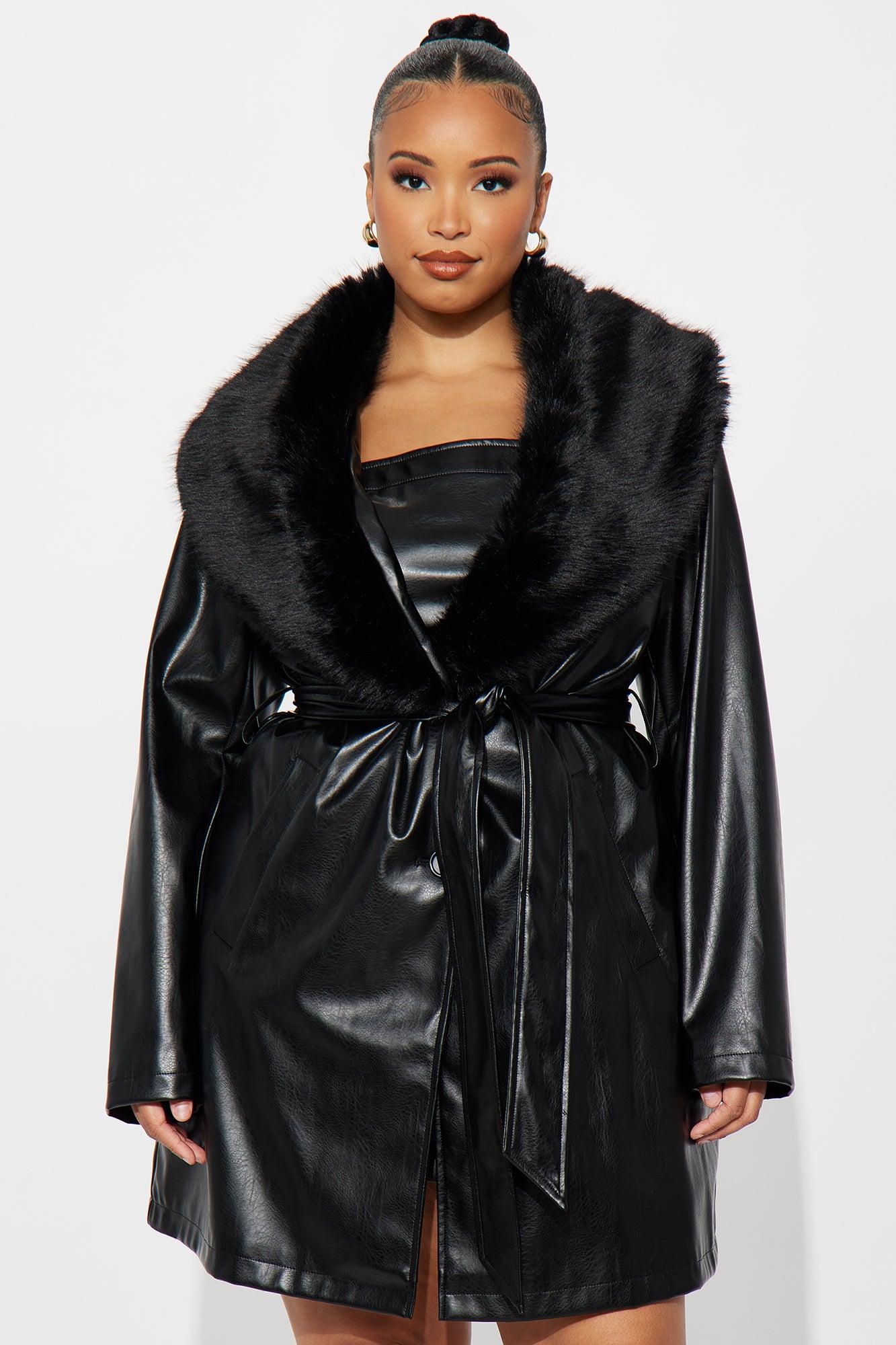 Boss Babe Faux Leather Mini Dress Set - Black Female Product Image