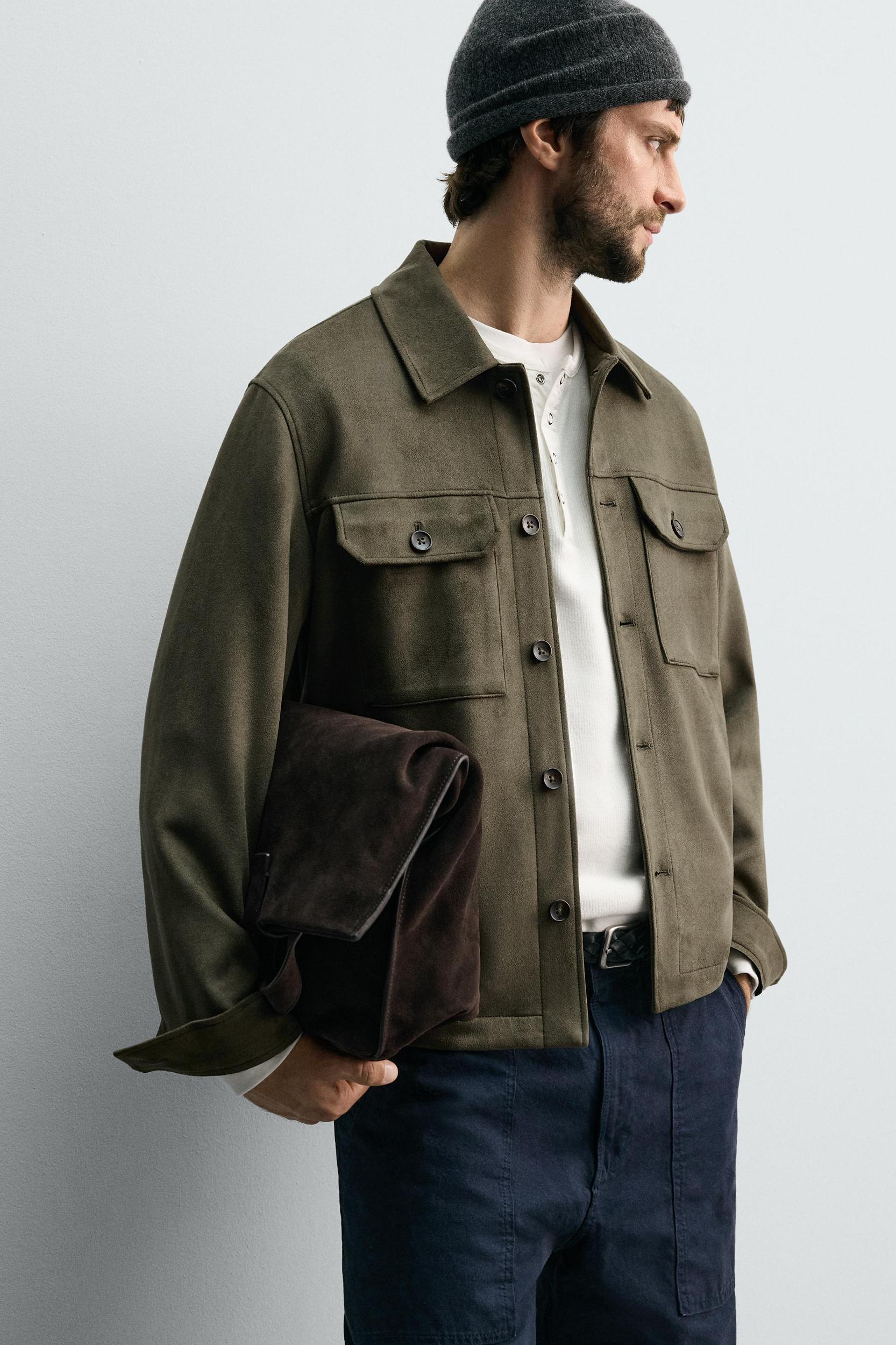 FAUX SUEDE OVERSHIRT Product Image
