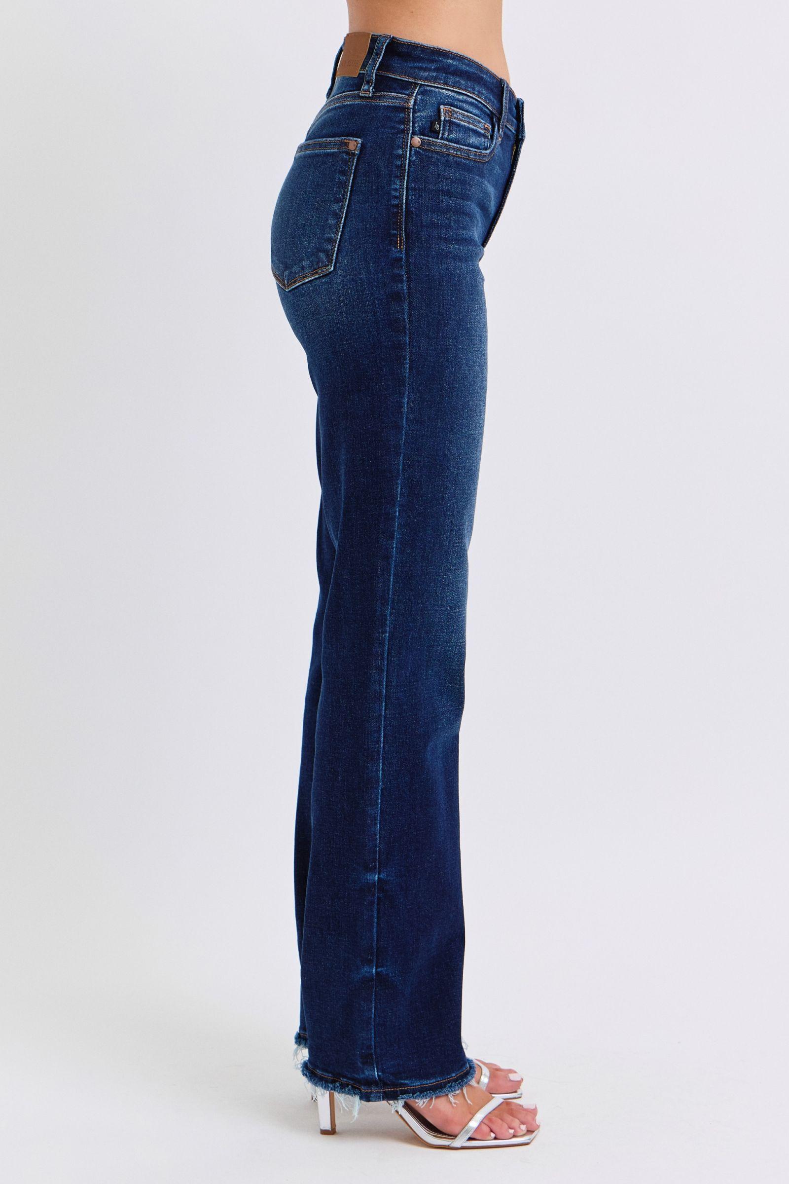 Rylan Hi-Rise Raw Hem Straight Leg Judy Blue Jeans - ONLINE EXCLUSIVE! Product Image