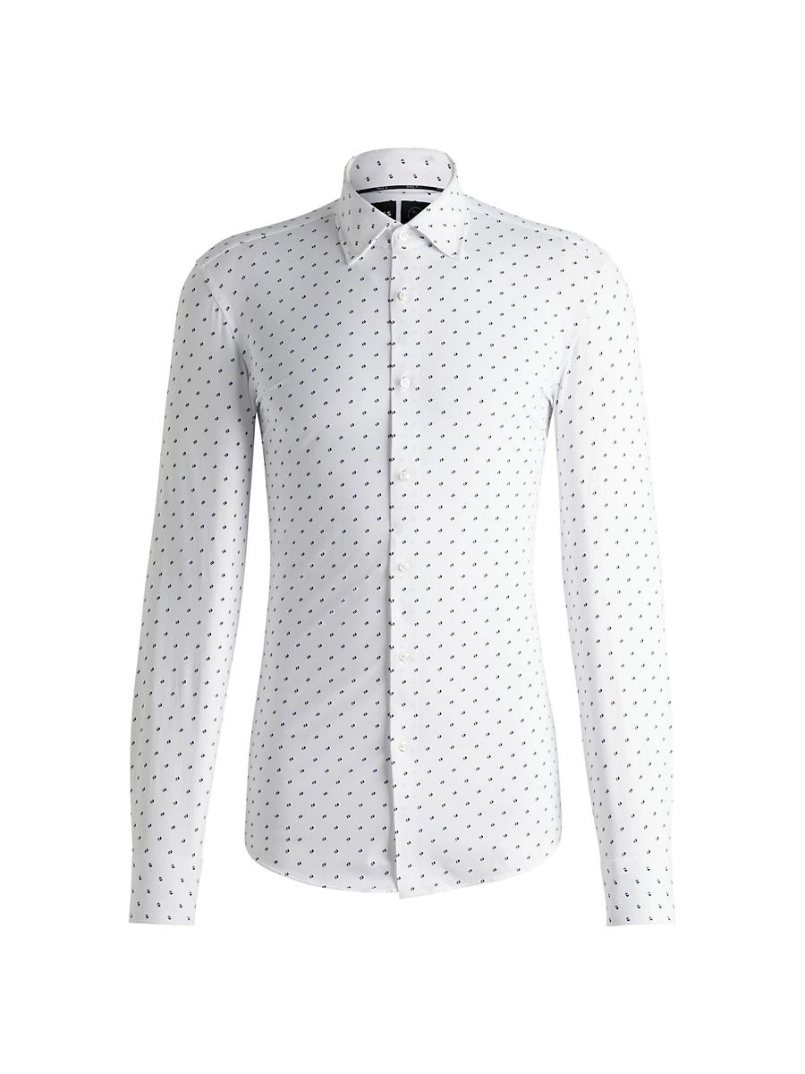 Mens Slim-Fit Shirt in Printed Performance-Stretch Material Product Image