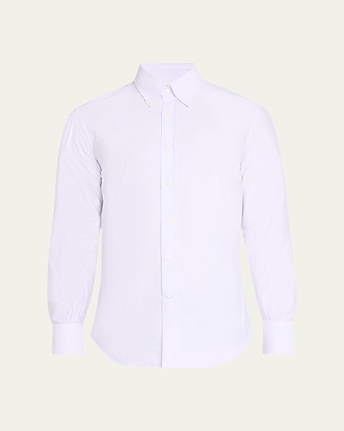 Mens Cotton Micro-Stripe Sport Shirt Product Image