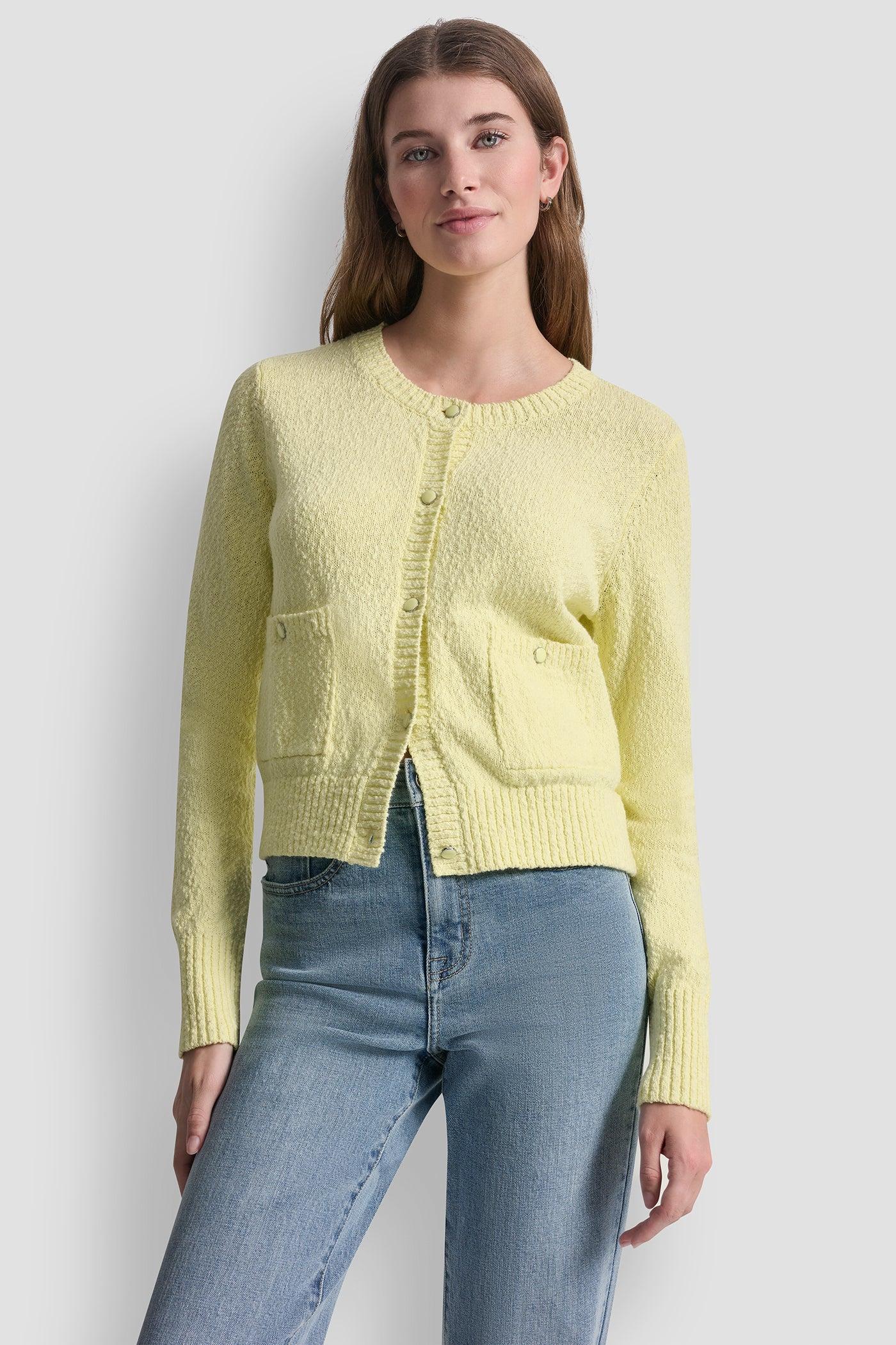 CREW NECK CARDIGAN WITH PATCH POCKETS Product Image