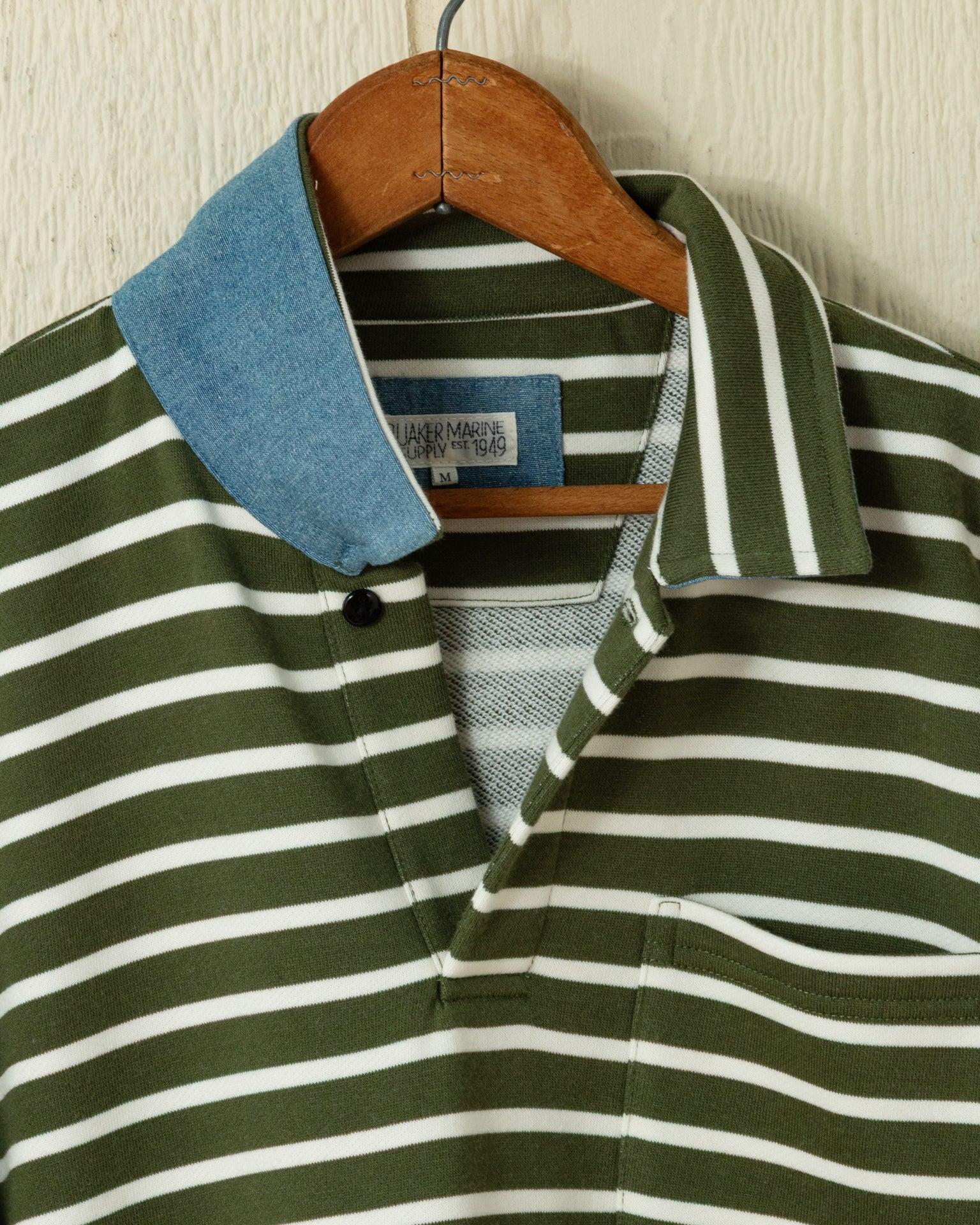 Acadia Polo in Olive/Cream Loopback Terry Product Image