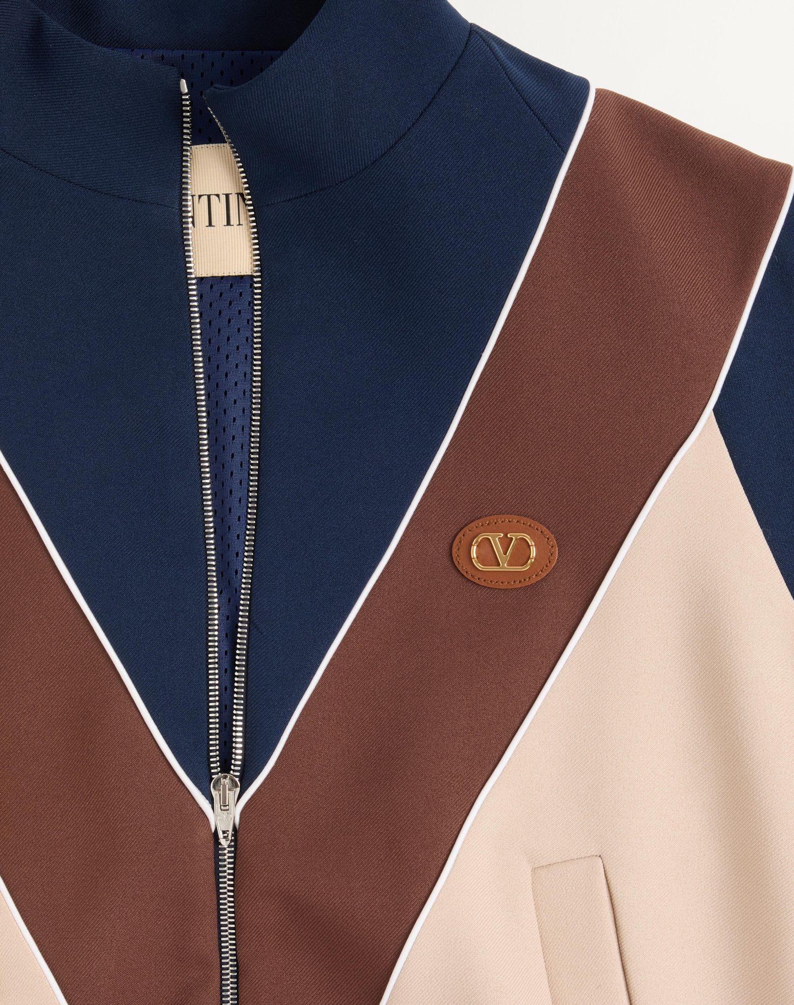 Nylon Sweatshirt With Zip And Vlogo Patch Product Image