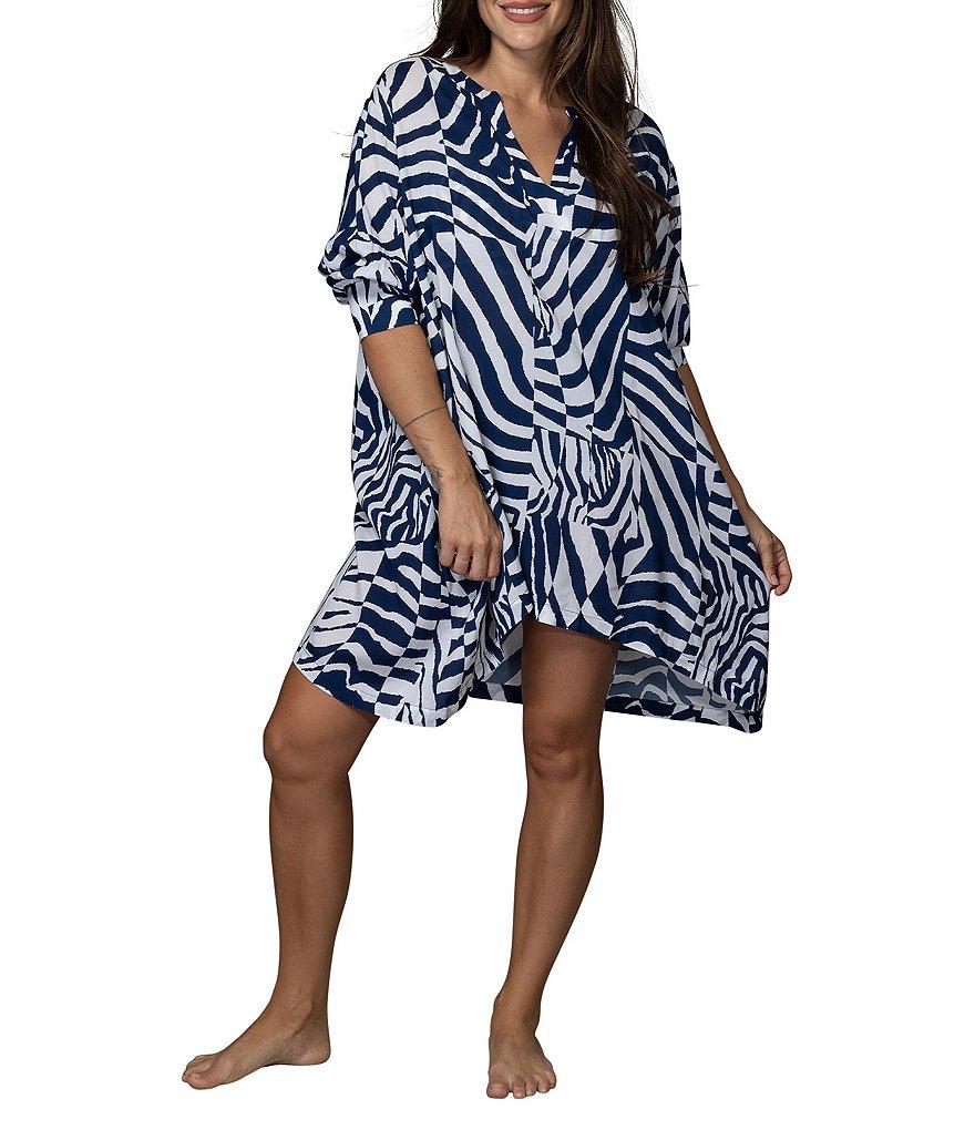 Jantzen Wild Mid V-Neck Tunic Swim Cover-Up Product Image