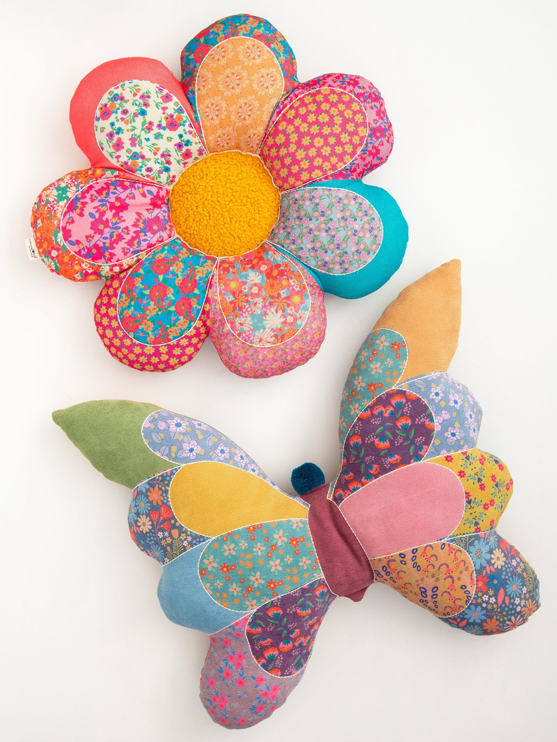 Whimsy Patchwork Pillow - Flower Product Image