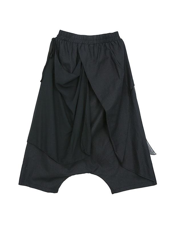 Harem Pants Loose Pleated Solid Color Ninth Pants Product Image
