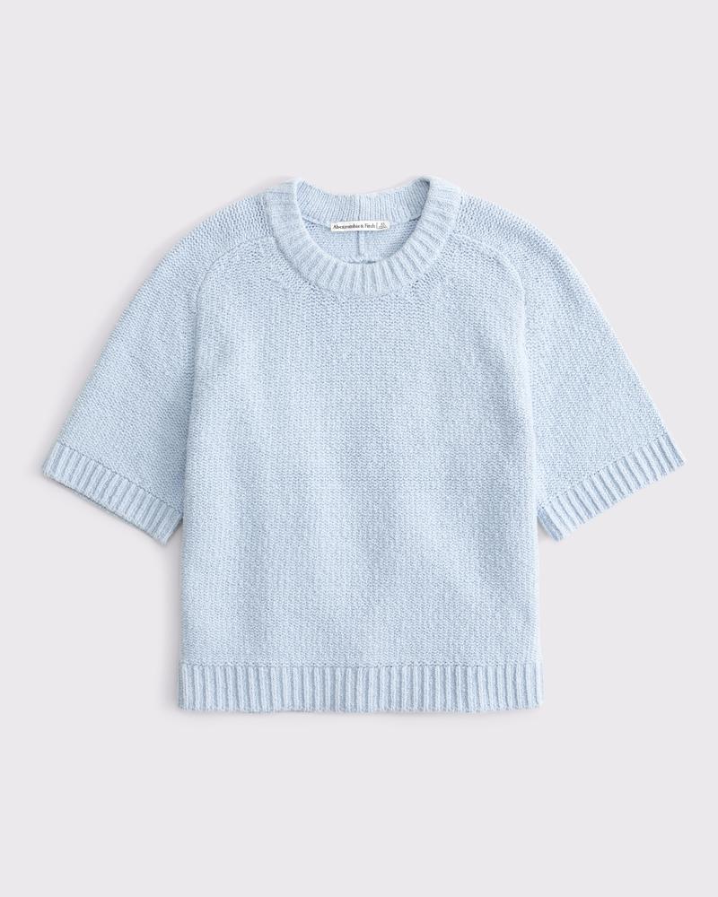 The A&F Madeline Textural Crew Sweater Tee Product Image