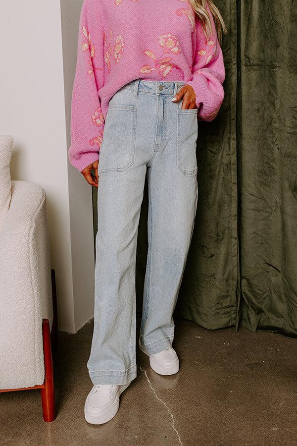 Just USA Donna High Waist Cargo Pants In Light Wash Product Image