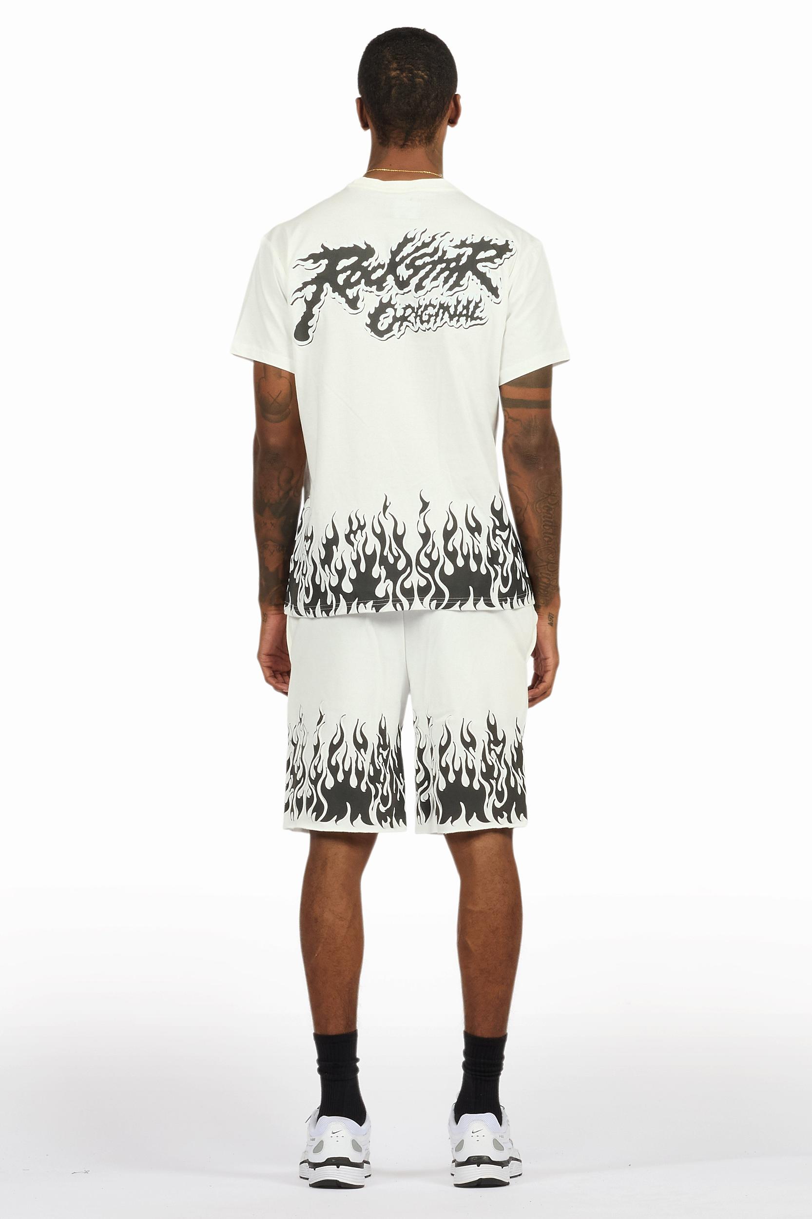 Bubble White T-Shirt/Short Set Male Product Image