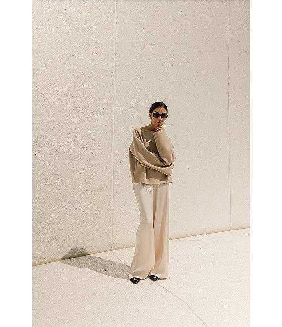 Antonio Melani x Elizabeth Damrich Candlelight Drapey Satin Wide-Leg Pant Product Image