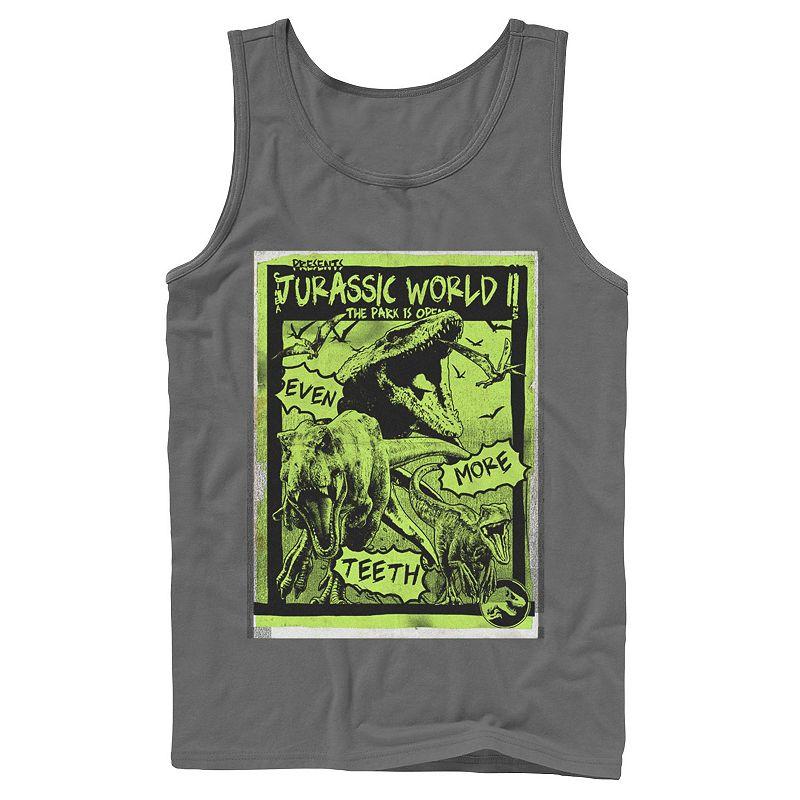 Men's Jurassic World Two T-Rex Neon Green Poster Tank Top,  Product Image