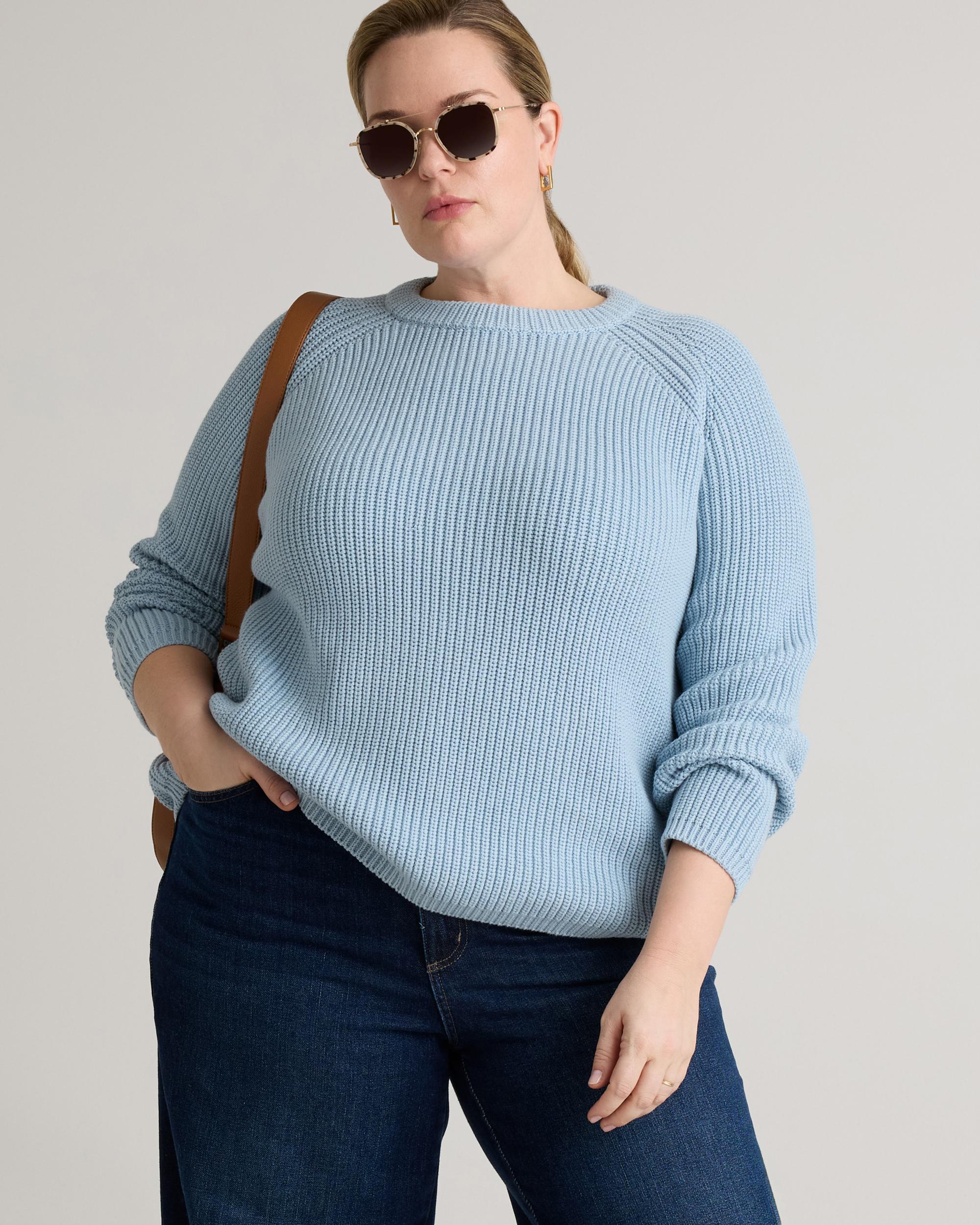 Quince | Women's Fisherman Crew Sweater Organic Cotton Product Image