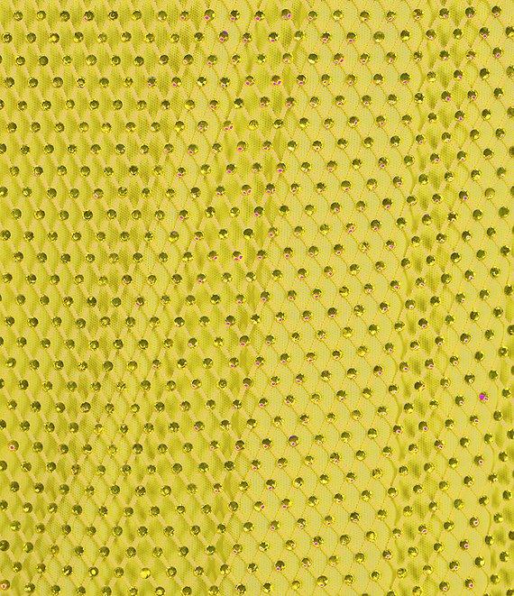 Skies Are Blue Rhinestone Mesh Scoop Neck Sleeveless Tank Mini Dress Product Image