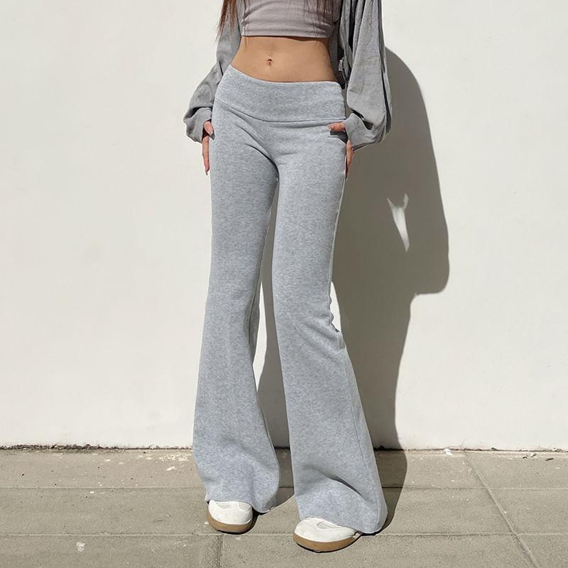 Low Rise Plain Flared Sweatpants Product Image