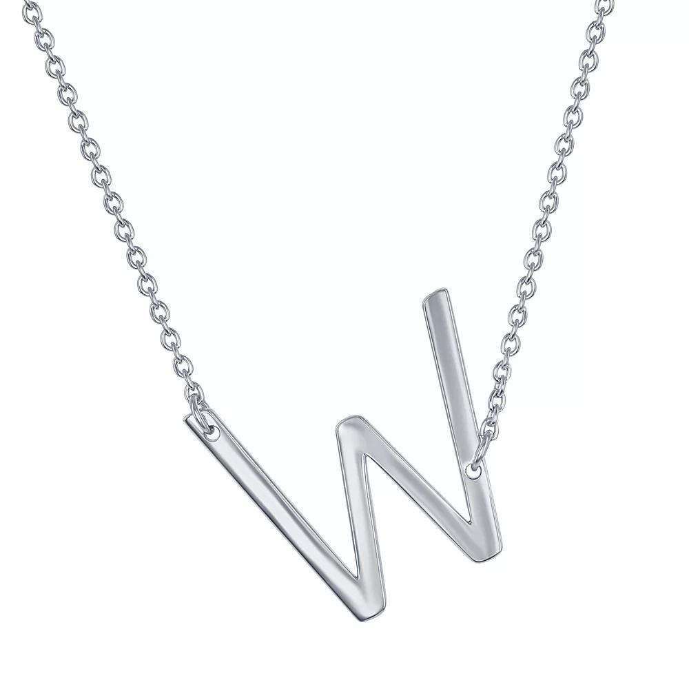 Sterling Silver Sideways Initial Necklace, Womens Sterling B Product Image