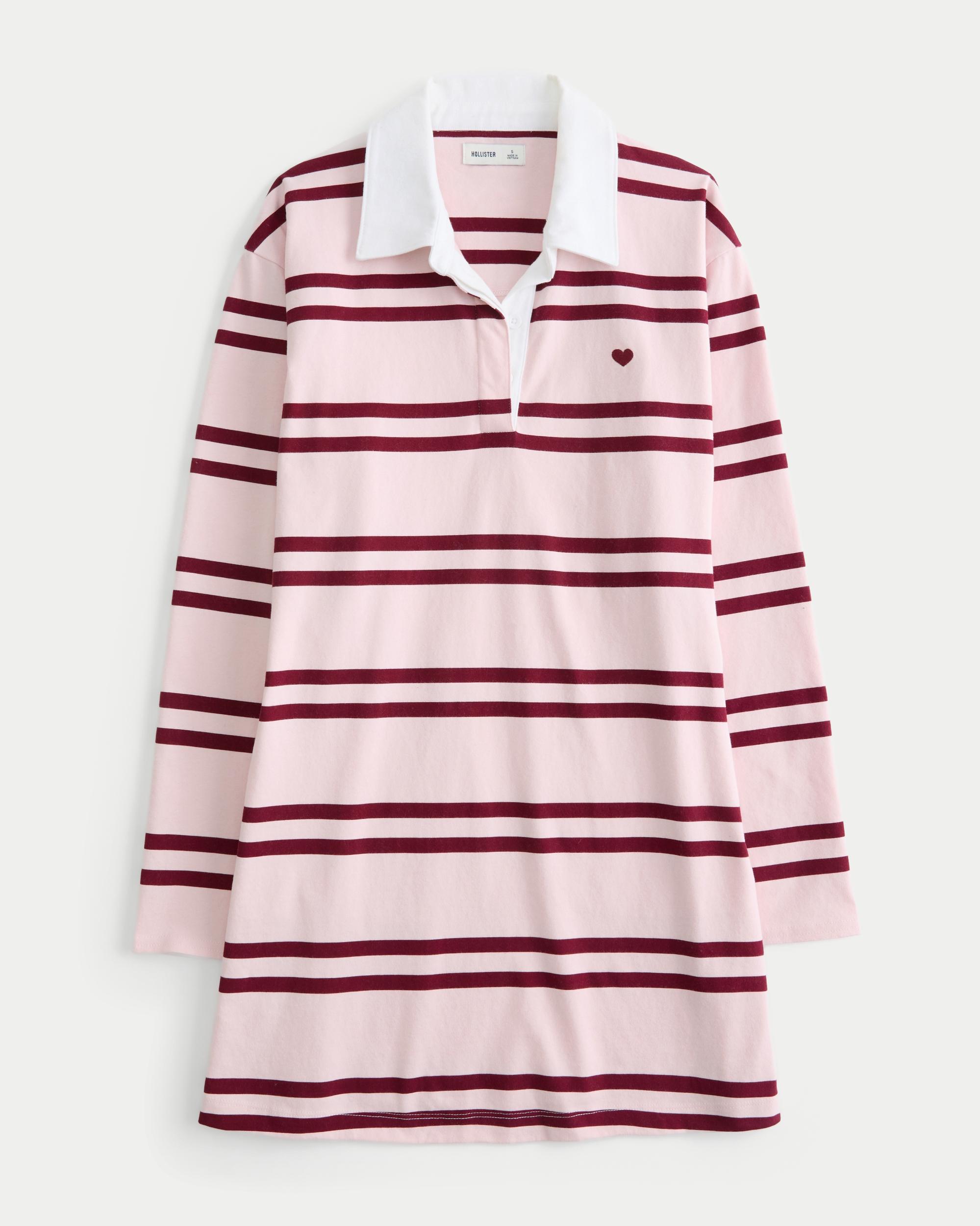 Long-Sleeve Rugby Mini Dress Product Image