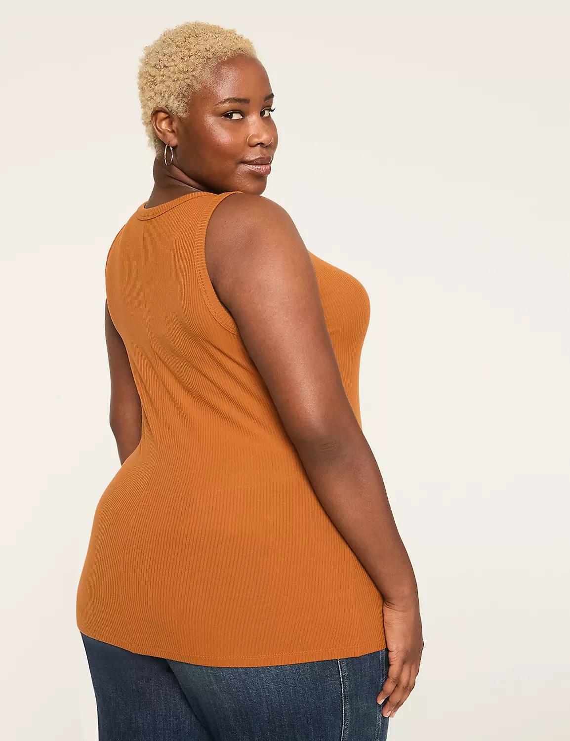 High-Neck Rib Tank Product Image