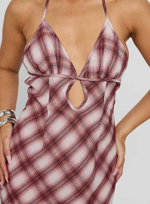 Momentous Backless Halter Maxi Dress Multi Product Image