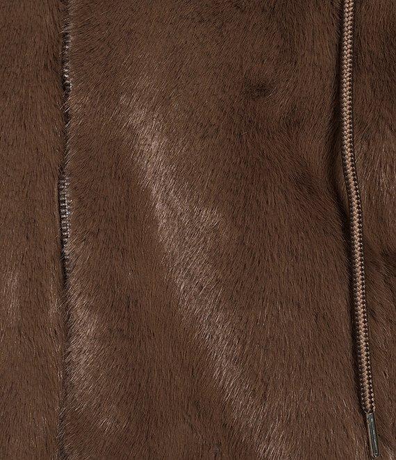 GB Faux Fur Zip Front Hooded Jacket Product Image