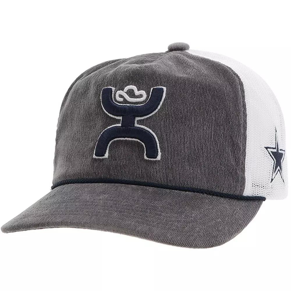Men's HOOey Gray Dallas Cowboys H Cord Trucker Adjustable Hat, Grey Product Image