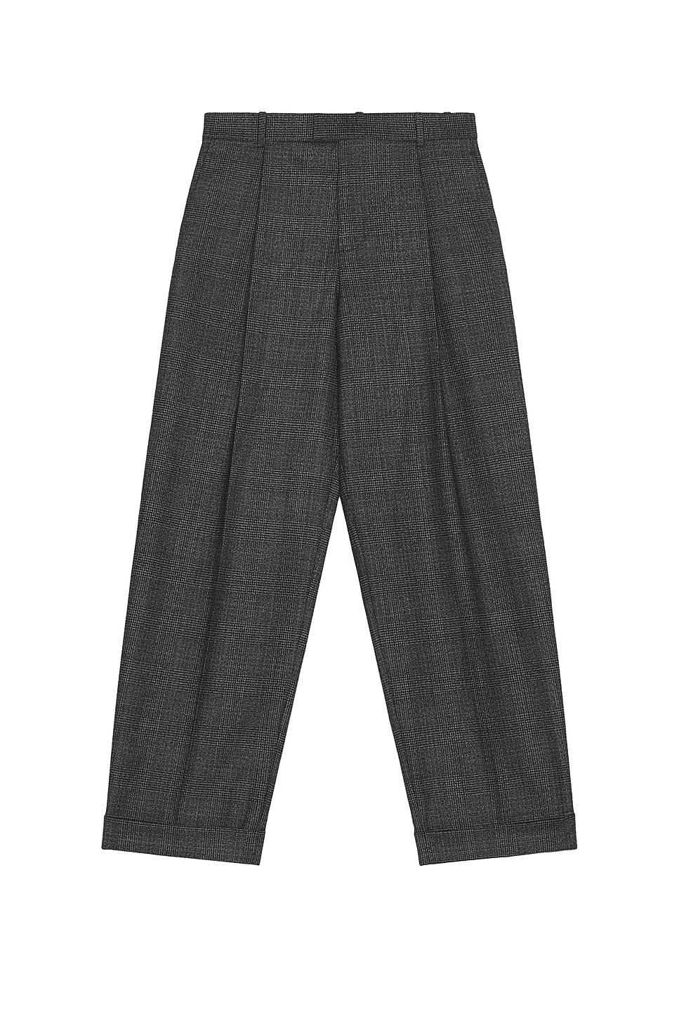 Wool Prince Of Wales One Pleat Trousers Product Image