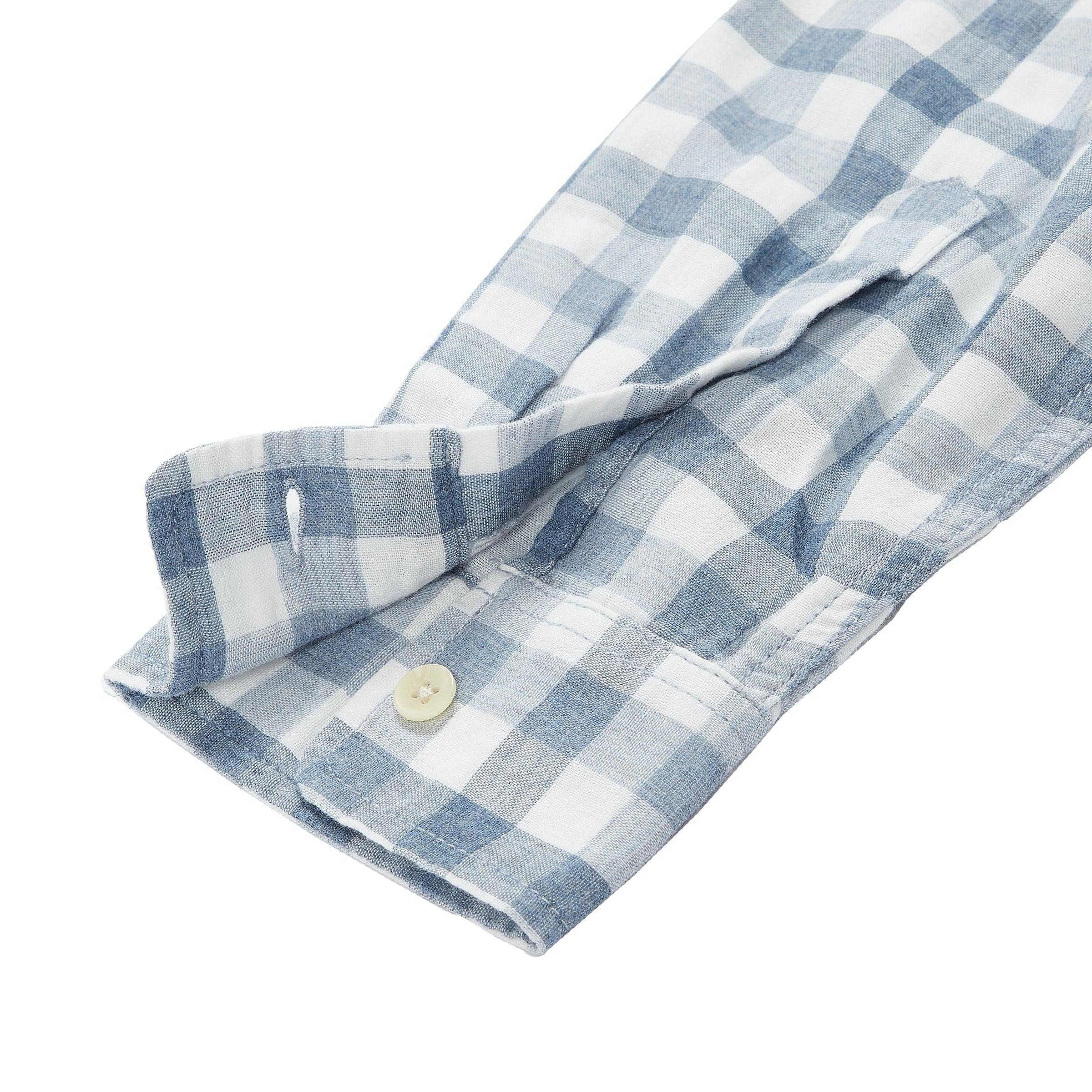 Denby Double Cloth Shirt - Heather Blue Cream Gingham Product Image