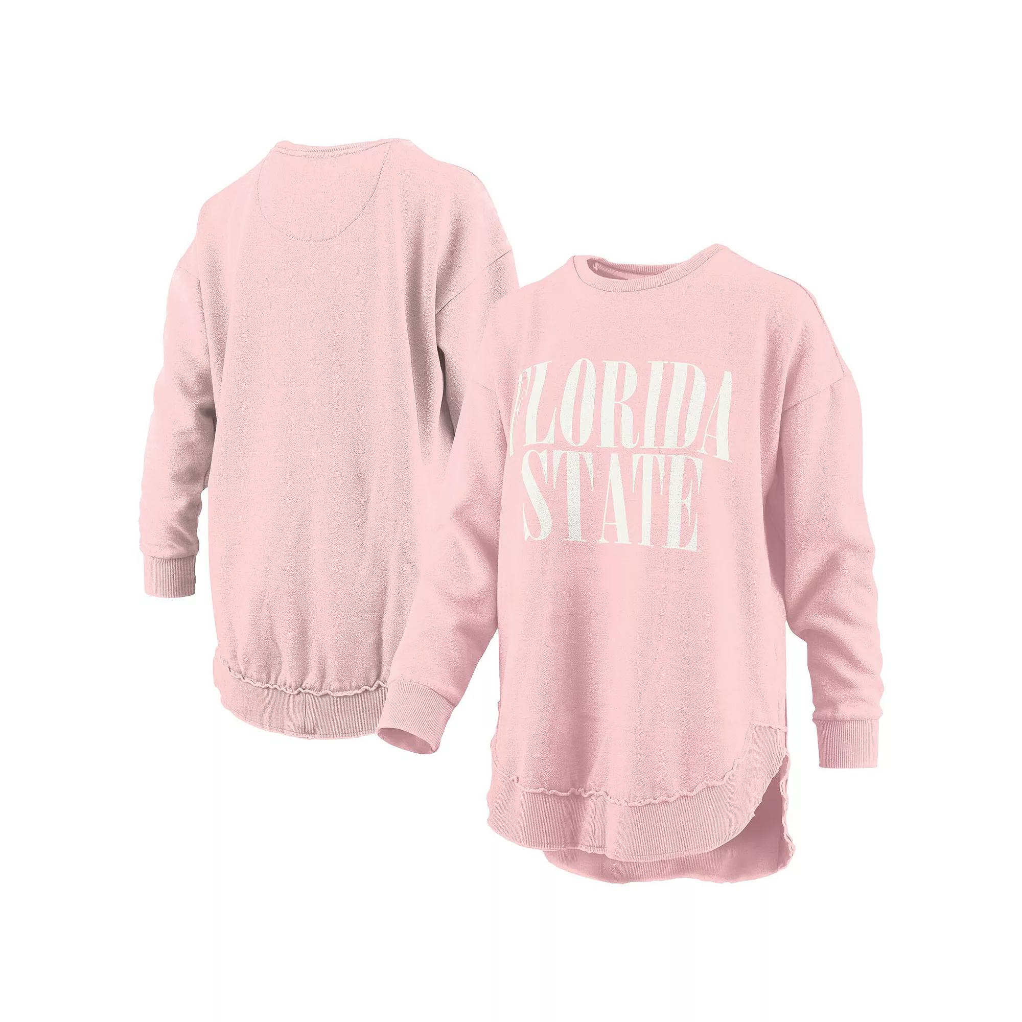 Women's Pressbox Pink Florida State Seminoles Poncho Fleece Pullover Sweatshirt,  Product Image