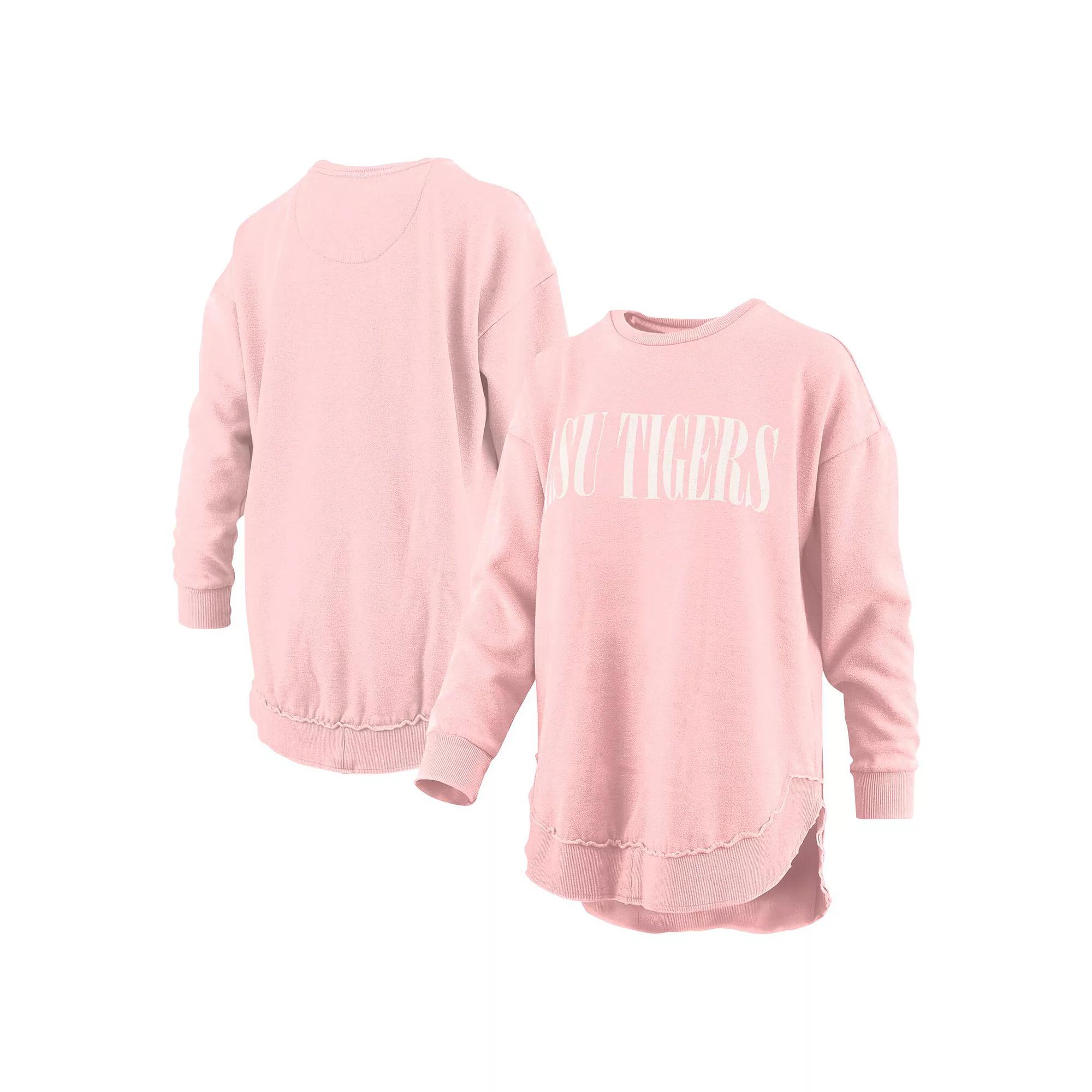 Women's Pressbox Light Pink LSU Tigers Poncho Fleece Pullover Sweatshirt, Size: Medium Product Image