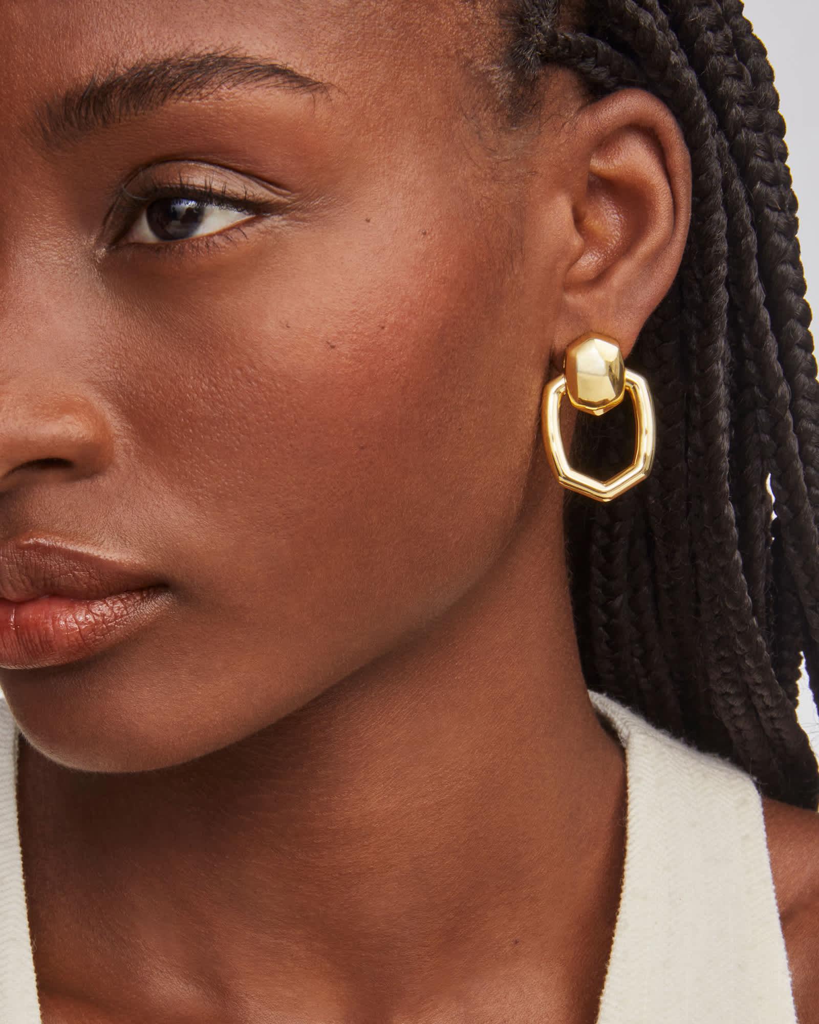 Kaia Gold Open Frame Earrings Product Image