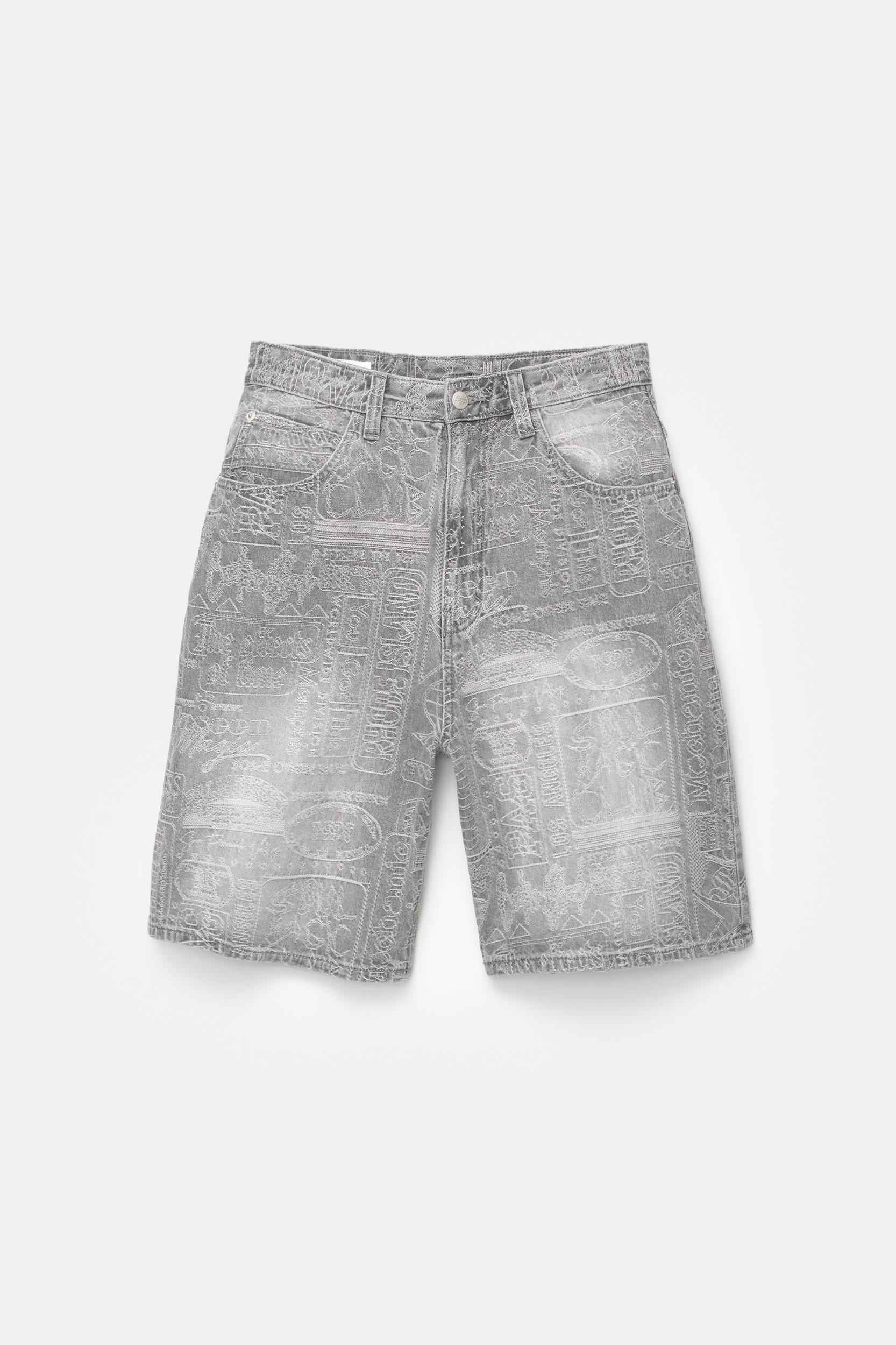 Jacquard denim Bermuda shorts Product Image