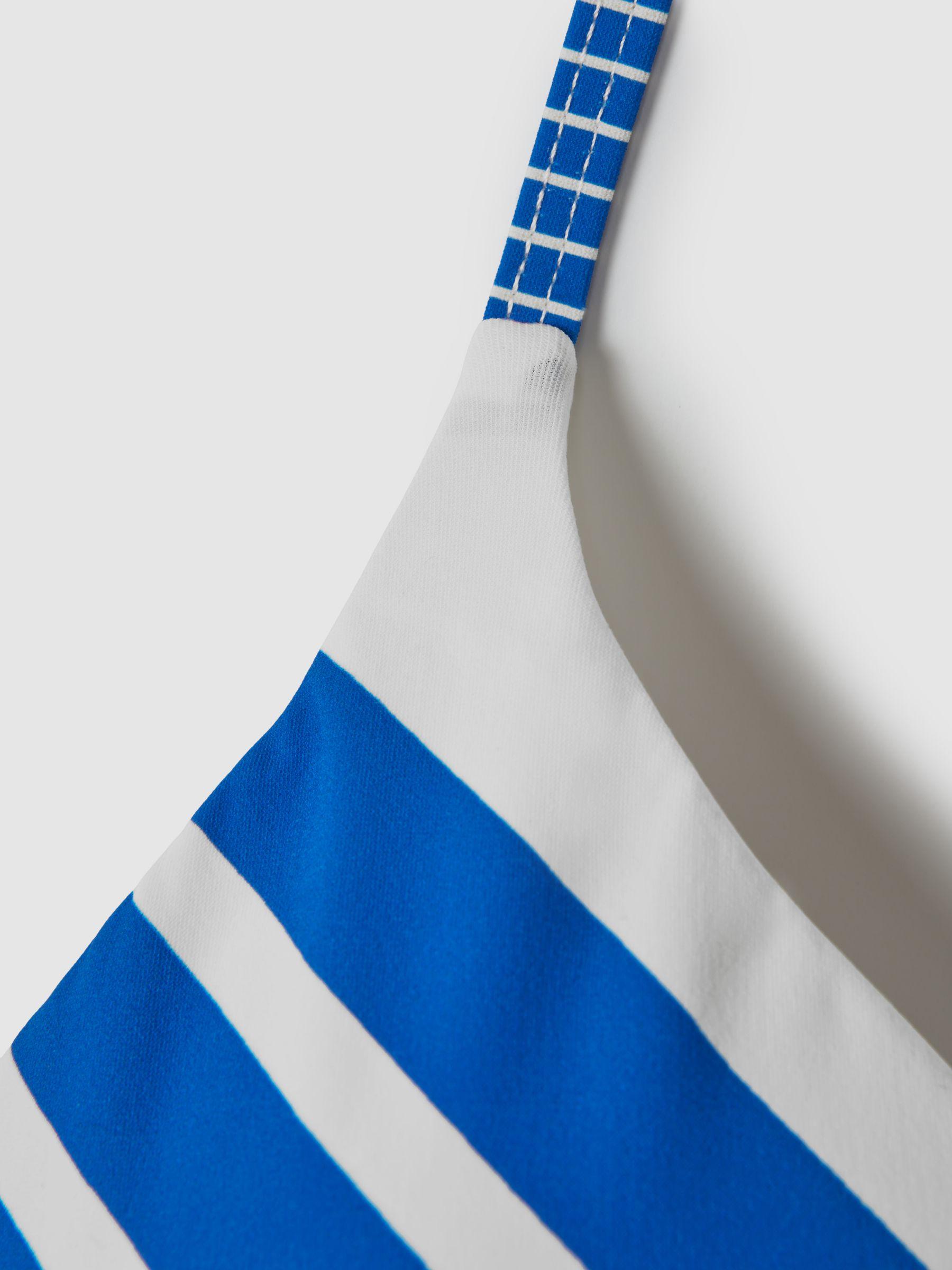 Striped Halterneck Bikini Top in Blue Stripe Product Image