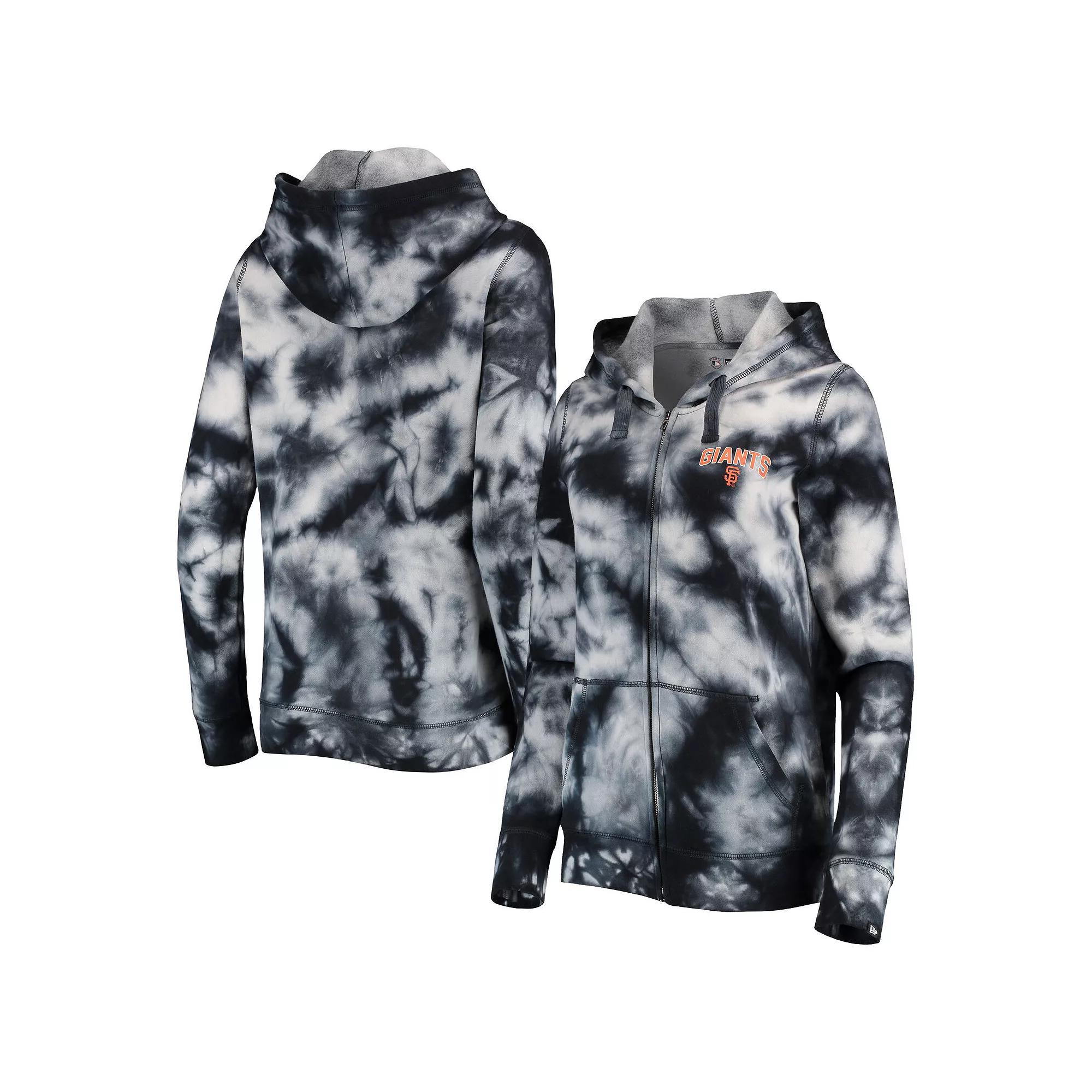 Women's New Era Black San Francisco Giants Tie-Dye Full-Zip Hoodie, Size: Medium Product Image