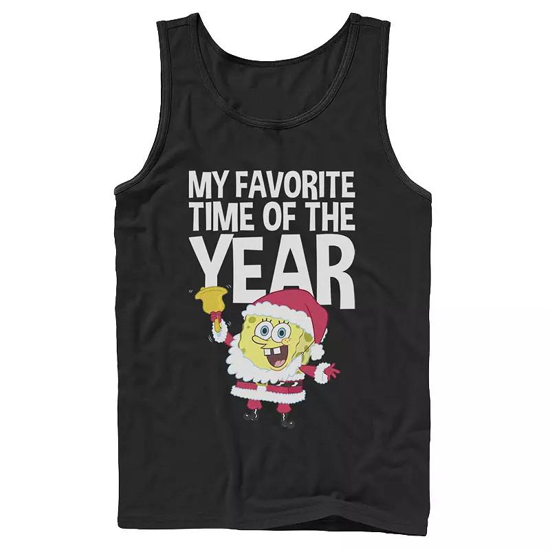 Men's Nickelodeon Spongebob Squarepants Santa Christmas Favorite Time Graphic Tank Top,  Product Image