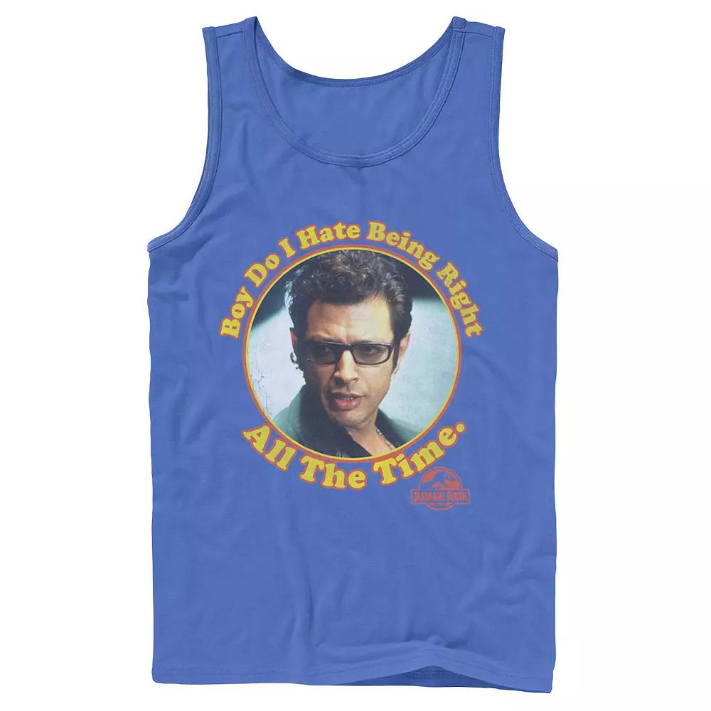 Men's Jurassic Park Hate Being Right All The Time Tank Top,  Product Image