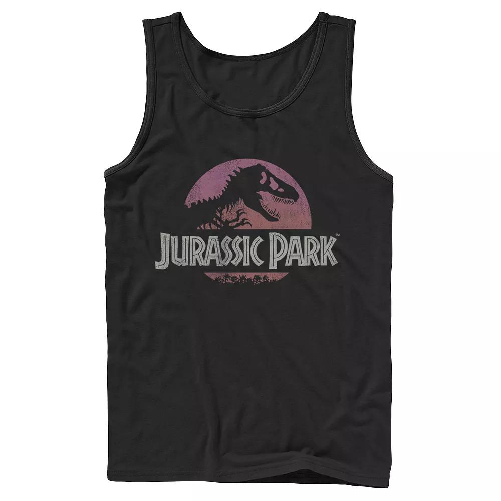 Men's Jurassic Park Gradient Sunset Logo Icon Tank Top,  Product Image