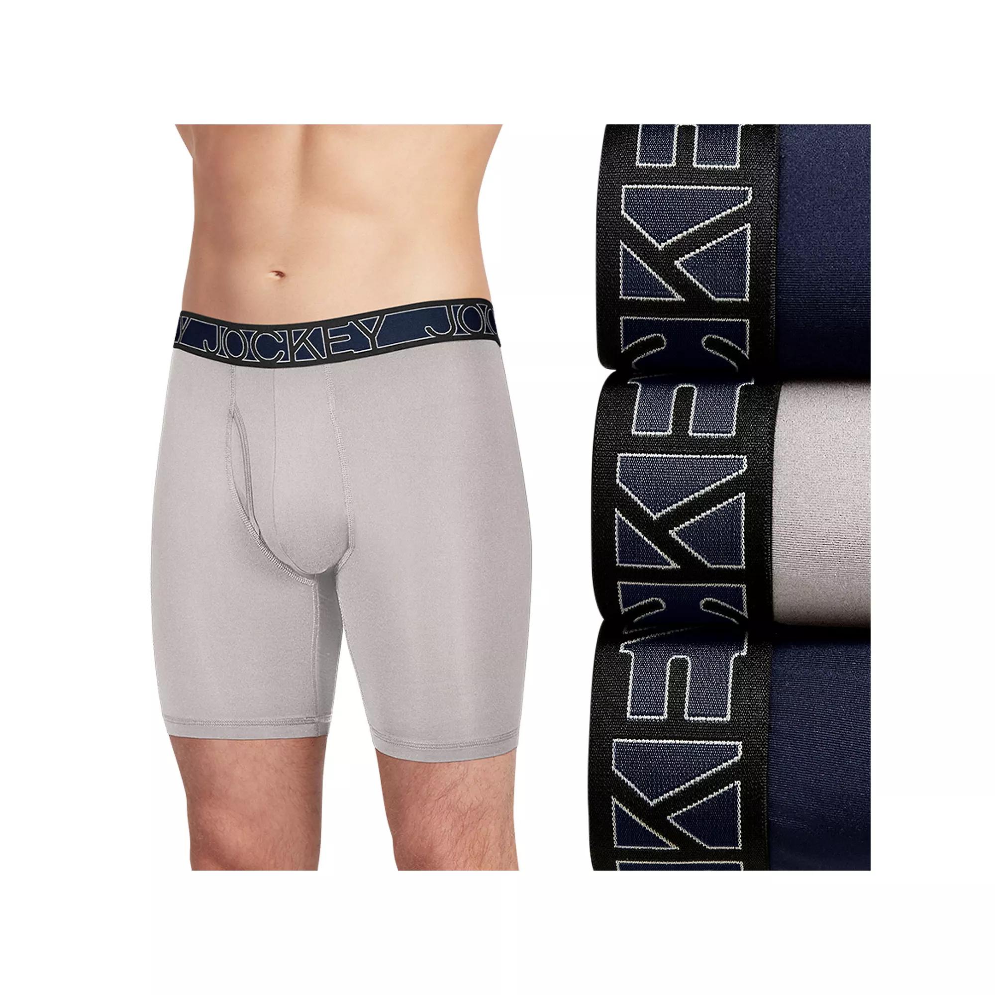 Men's Jockey 3-Pack Active Microfiber 9" Long Leg Boxer Briefs,  Product Image