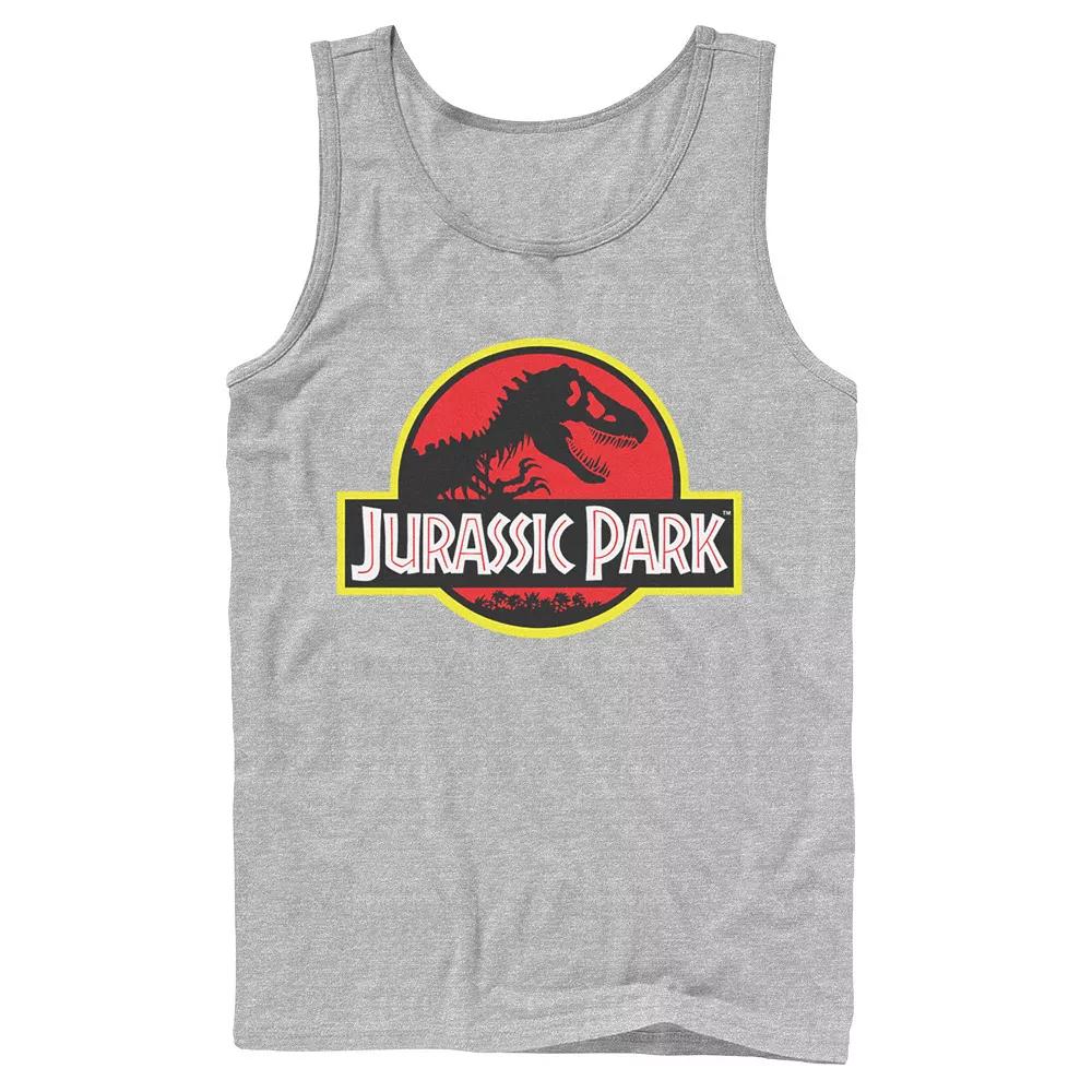 Men's Jurassic Park Red & Yellow Outline Logo Graphic Tank Top,  Product Image