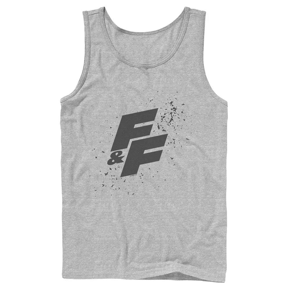 Men's Fast & Furious Paint Splatter Bold Logo Tank Top, Boy's, Size: Large, Athletic Grey Product Image