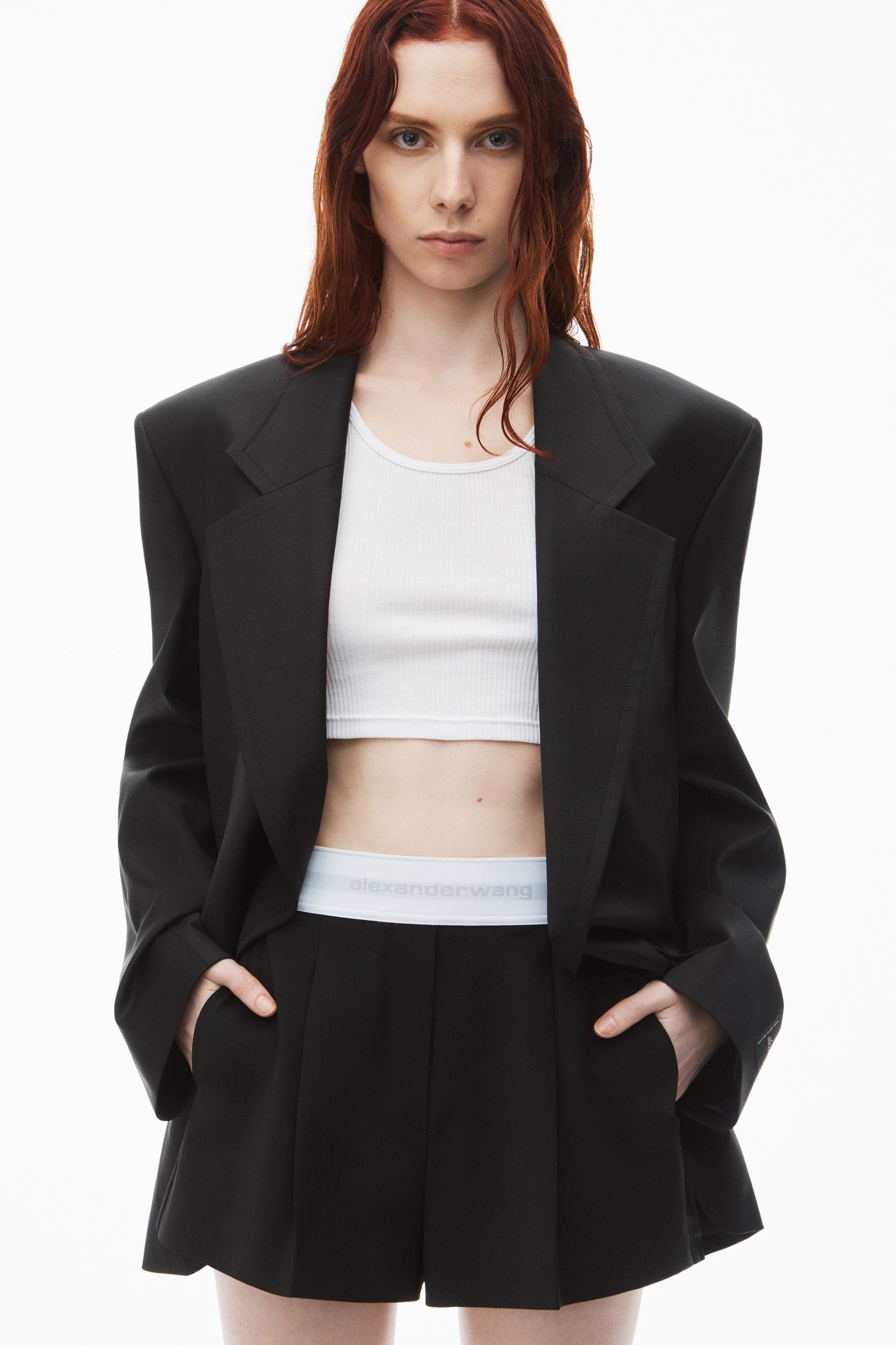 High-waist Pleated Short With Logo Elastic Product Image