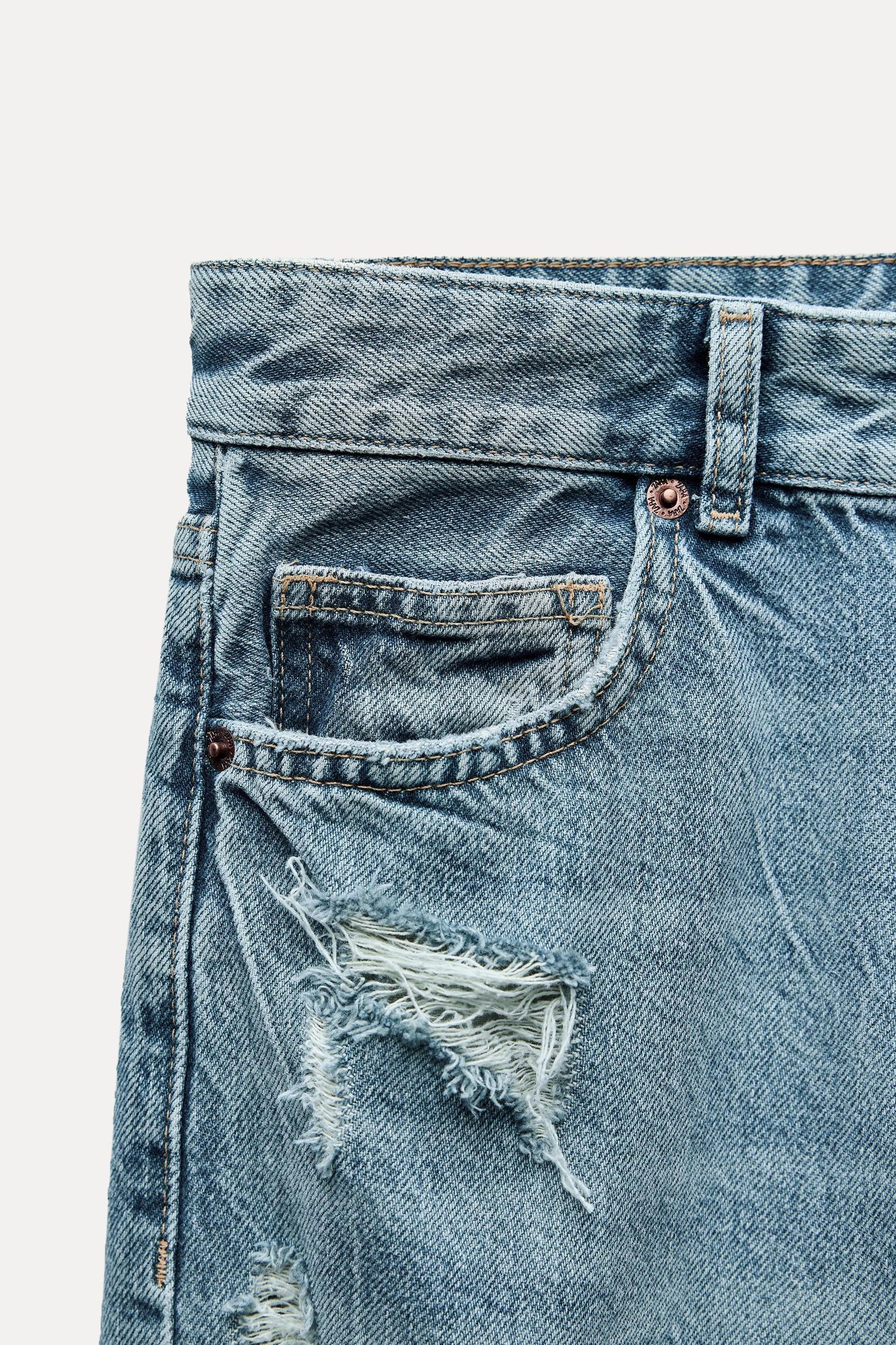 TRF HIGH RISE WIDE LEG RIPPED JEANS Product Image