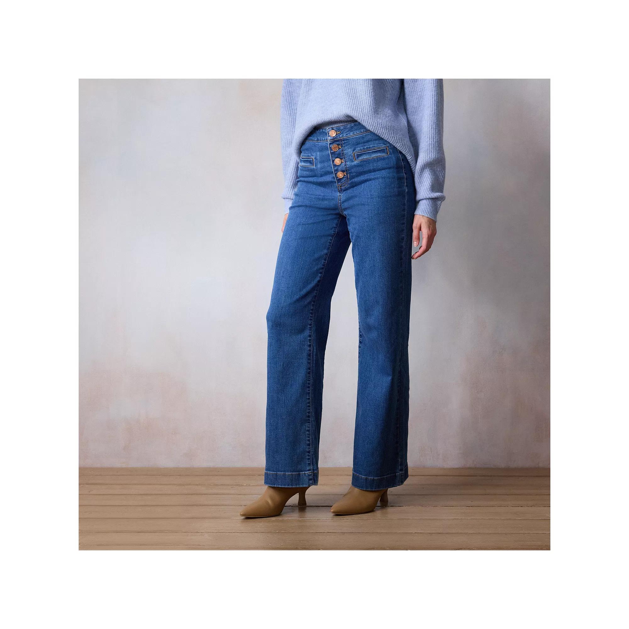 Women's LC Lauren Conrad Super High Rise Trouser Jeans, Size: 18, Hazel Blue Product Image