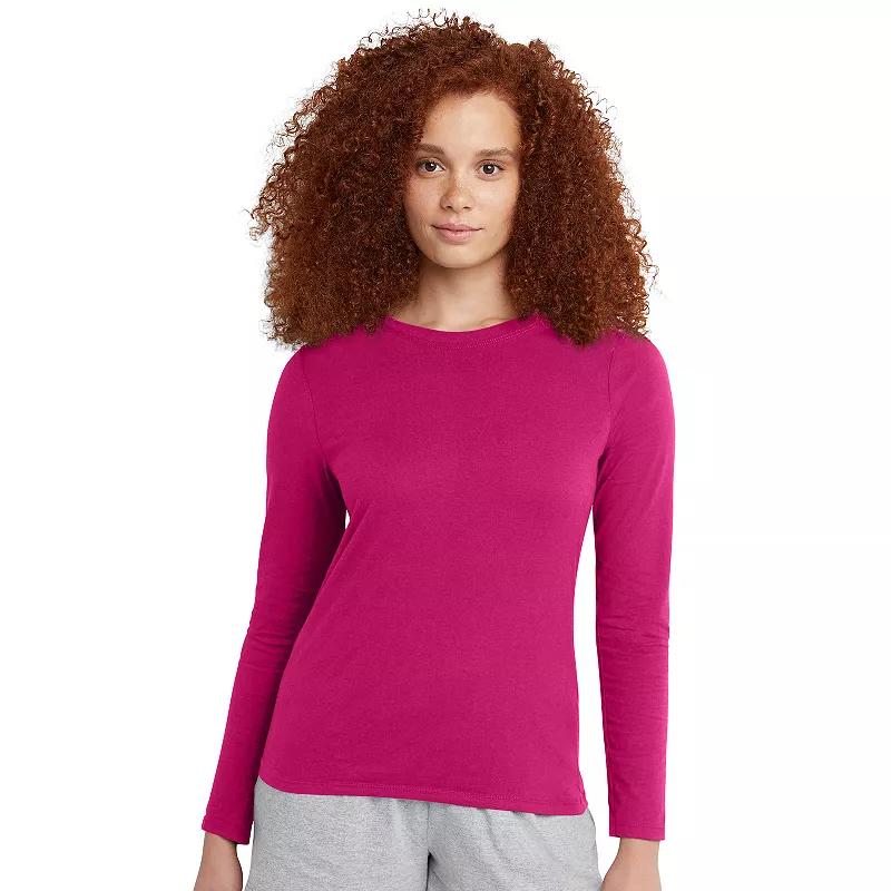 Women's Hanes® Originals Long Sleeve Crewneck Tee,  Product Image