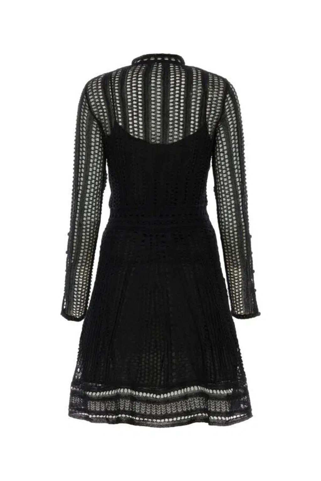 CHLOÉ Black Linen Blend Mini Dress Product Image
